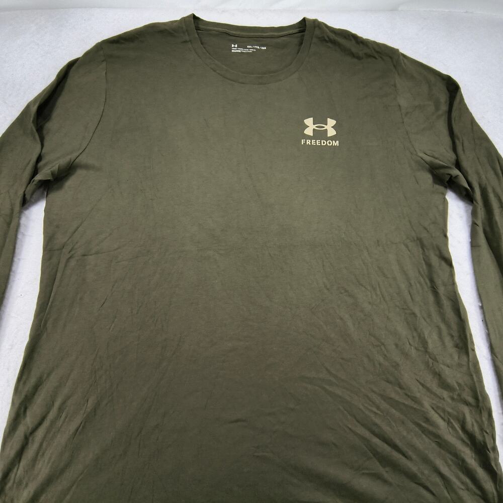 Under Armour Crew Neck Long Sleeve Casual T Shirt Mens Size 2XL Green White